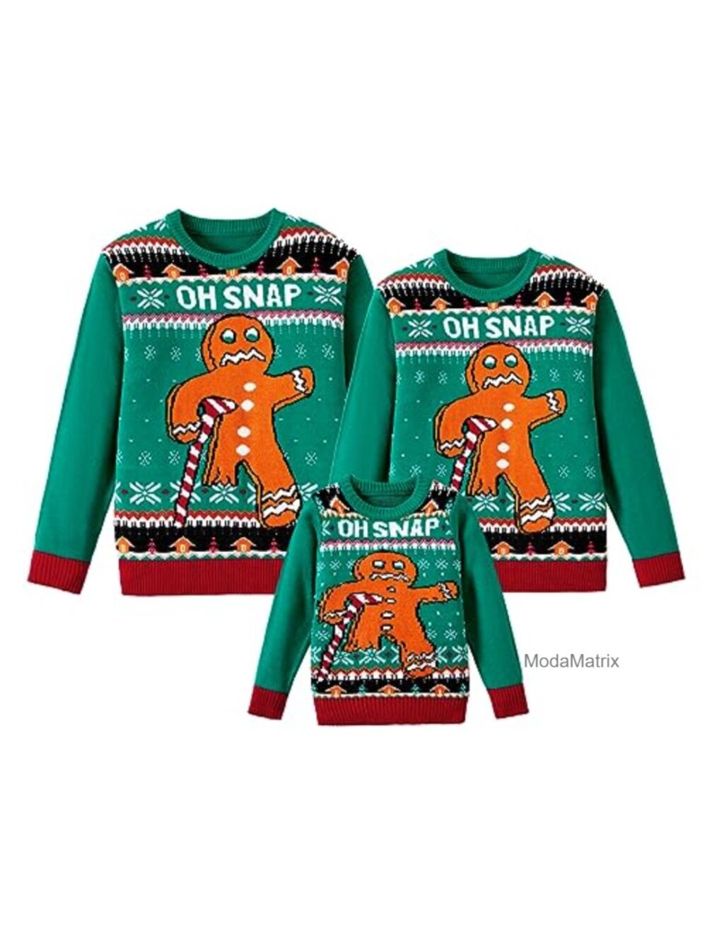 Ugly Christmas Sweater with Gingerbread Graphic Family Matching Pullover